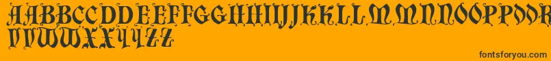 Chaillot-fontti – mustat fontit oranssilla taustalla