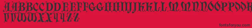 Chaillot-fontti – mustat fontit punaisella taustalla
