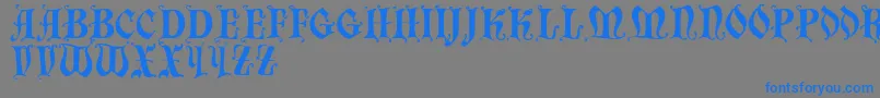 Chaillot-Schriftart – Blaue Schriften auf grauem Hintergrund