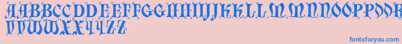 フォントChaillot – ピンクの背景に青い文字