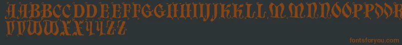 Chaillot-fontti – ruskeat fontit mustalla taustalla