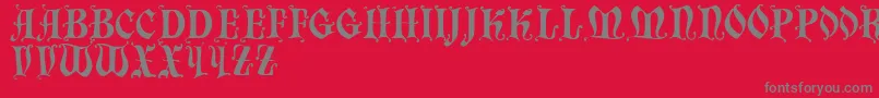 フォントChaillot – 赤い背景に灰色の文字
