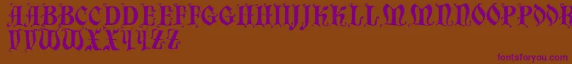 フォントChaillot – 紫色のフォント、茶色の背景