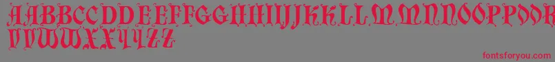 フォントChaillot – 赤い文字の灰色の背景
