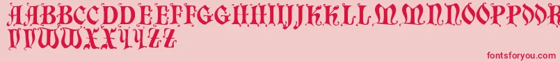 Chaillot-Schriftart – Rote Schriften auf rosa Hintergrund