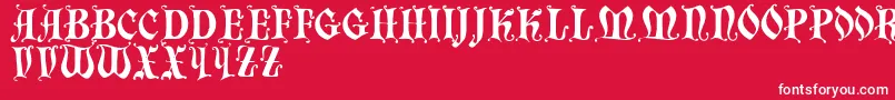 Chaillot-fontti – valkoiset fontit punaisella taustalla
