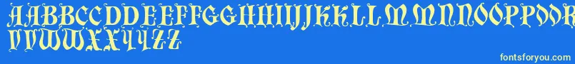 Chaillot-fontti – keltaiset fontit sinisellä taustalla