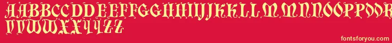 フォントChaillot – 黄色の文字、赤い背景
