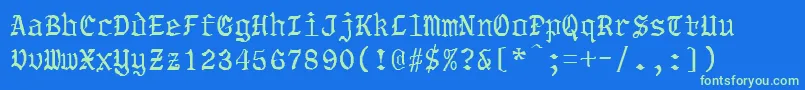 TorsholmaRegular Font – Green Fonts on Blue Background