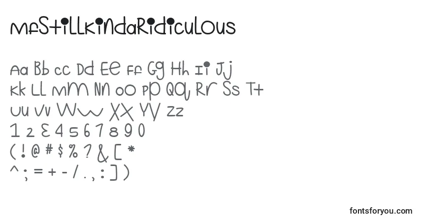 A fonte MfStillKindaRidiculous – alfabeto, números, caracteres especiais