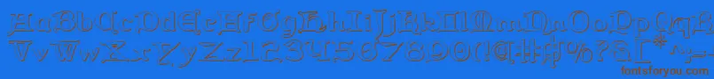 Queencountry3D Font – Brown Fonts on Blue Background