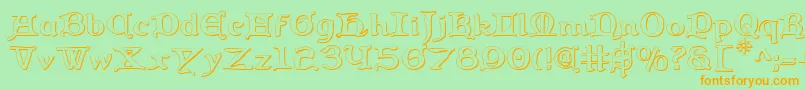 Queencountry3D Font – Orange Fonts on Green Background