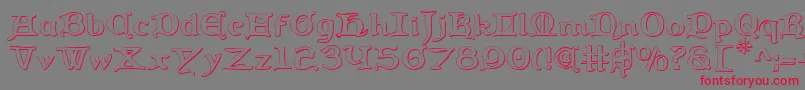 Queencountry3D Font – Red Fonts on Gray Background
