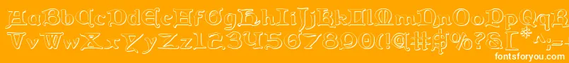 Queencountry3D Font – White Fonts on Orange Background