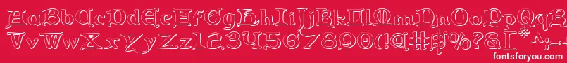 Queencountry3D Font – White Fonts on Red Background