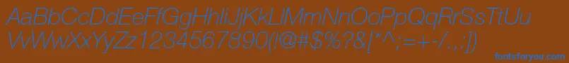 HelveticaneueltstdThit Font – Blue Fonts on Brown Background