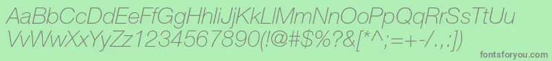 HelveticaneueltstdThit Font – Gray Fonts on Green Background