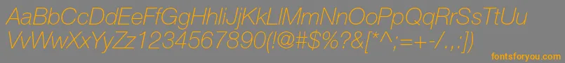 HelveticaneueltstdThit Font – Orange Fonts on Gray Background
