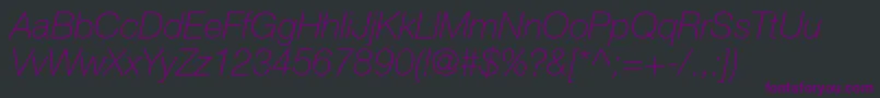 HelveticaneueltstdThit Font – Purple Fonts on Black Background