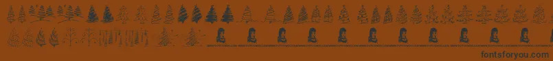 ChristmasTreesCelebration Font – Black Fonts on Brown Background