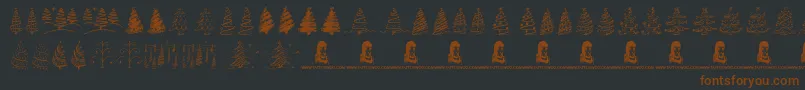ChristmasTreesCelebration Font – Brown Fonts on Black Background