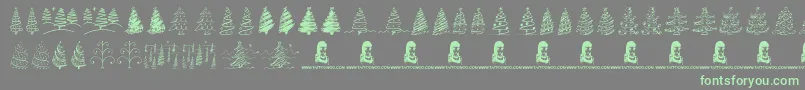 ChristmasTreesCelebration Font – Green Fonts on Gray Background