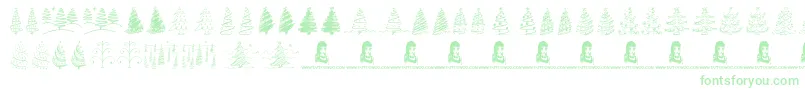 ChristmasTreesCelebration Font – Green Fonts on White Background