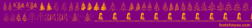 ChristmasTreesCelebration Font – Orange Fonts on Purple Background