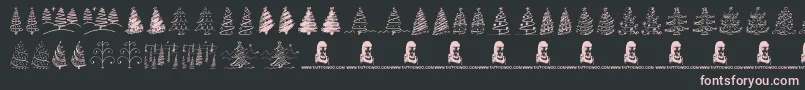 ChristmasTreesCelebration Font – Pink Fonts on Black Background