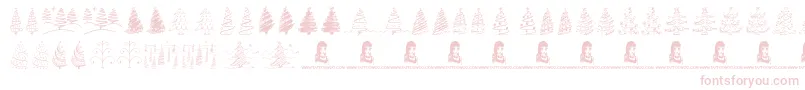 ChristmasTreesCelebration-Schriftart – Rosa Schriften auf weißem Hintergrund