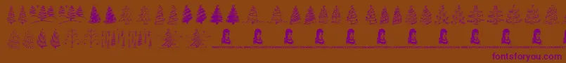 ChristmasTreesCelebration Font – Purple Fonts on Brown Background
