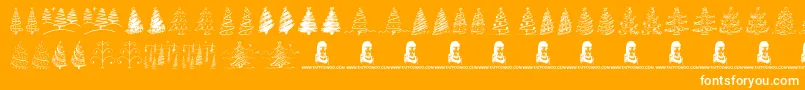 ChristmasTreesCelebration Font – White Fonts on Orange Background