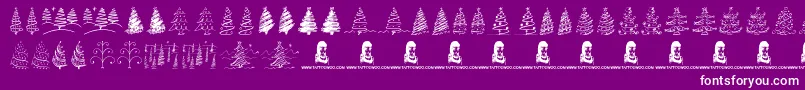 fuente ChristmasTreesCelebration – Fuentes Blancas Sobre Fondo Morado