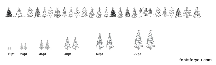 Größen der Schriftart ChristmasTreesCelebration