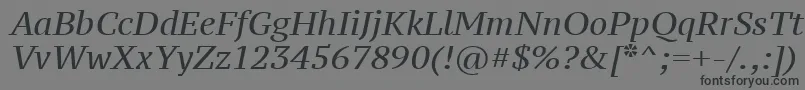 Шрифт PtSerifCaptionItalic – чёрные шрифты на сером фоне