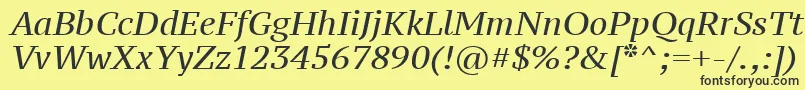 PtSerifCaptionItalic Font – Black Fonts on Yellow Background