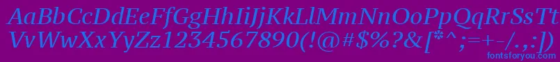 fuente PtSerifCaptionItalic – Fuentes Azules Sobre Fondo Morado