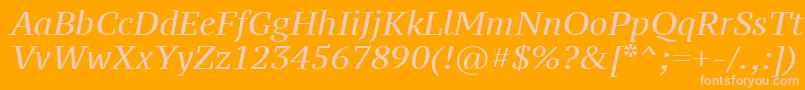 PtSerifCaptionItalic Font – Pink Fonts on Orange Background