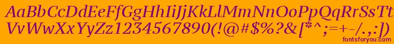 PtSerifCaptionItalic Font – Purple Fonts on Orange Background