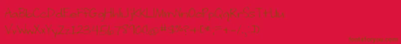 BmdWritingStuff Font – Brown Fonts on Red Background