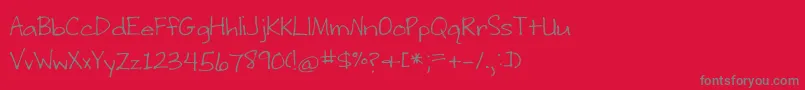 BmdWritingStuff Font – Gray Fonts on Red Background