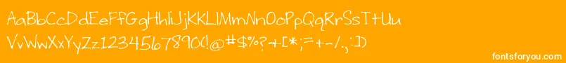 BmdWritingStuff Font – White Fonts on Orange Background