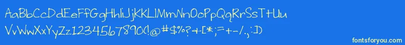 BmdWritingStuff Font – Yellow Fonts on Blue Background