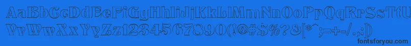 TitaniaOutline-Schriftart – Schwarze Schriften auf blauem Hintergrund