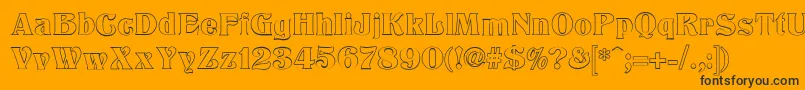 TitaniaOutline Font – Black Fonts on Orange Background