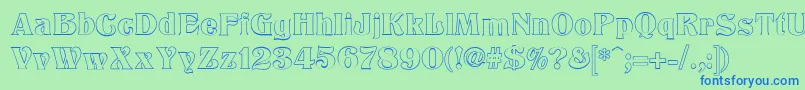 TitaniaOutline Font – Blue Fonts on Green Background