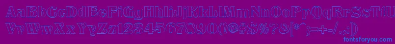 TitaniaOutline Font – Blue Fonts on Purple Background