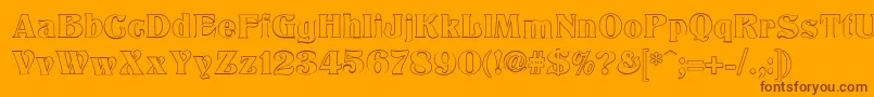 TitaniaOutline Font – Brown Fonts on Orange Background