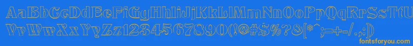 TitaniaOutline Font – Orange Fonts on Blue Background