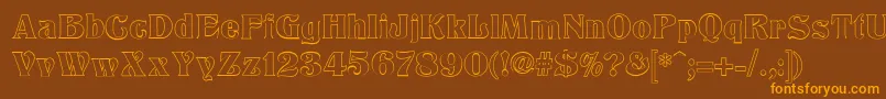 TitaniaOutline-Schriftart – Orangefarbene Schriften auf braunem Hintergrund